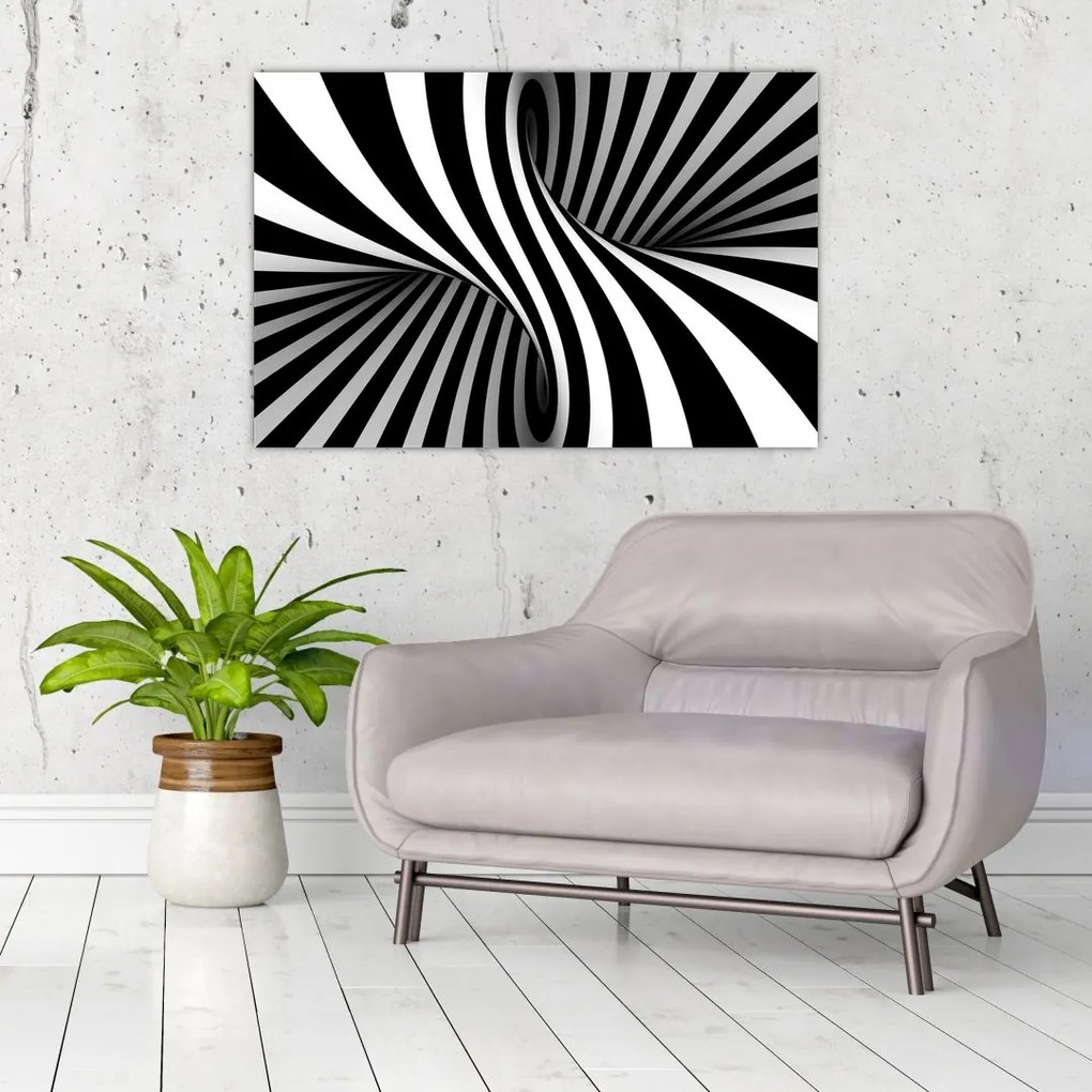 Absztrakt kép zebra csíkokkal (90x60 cm)