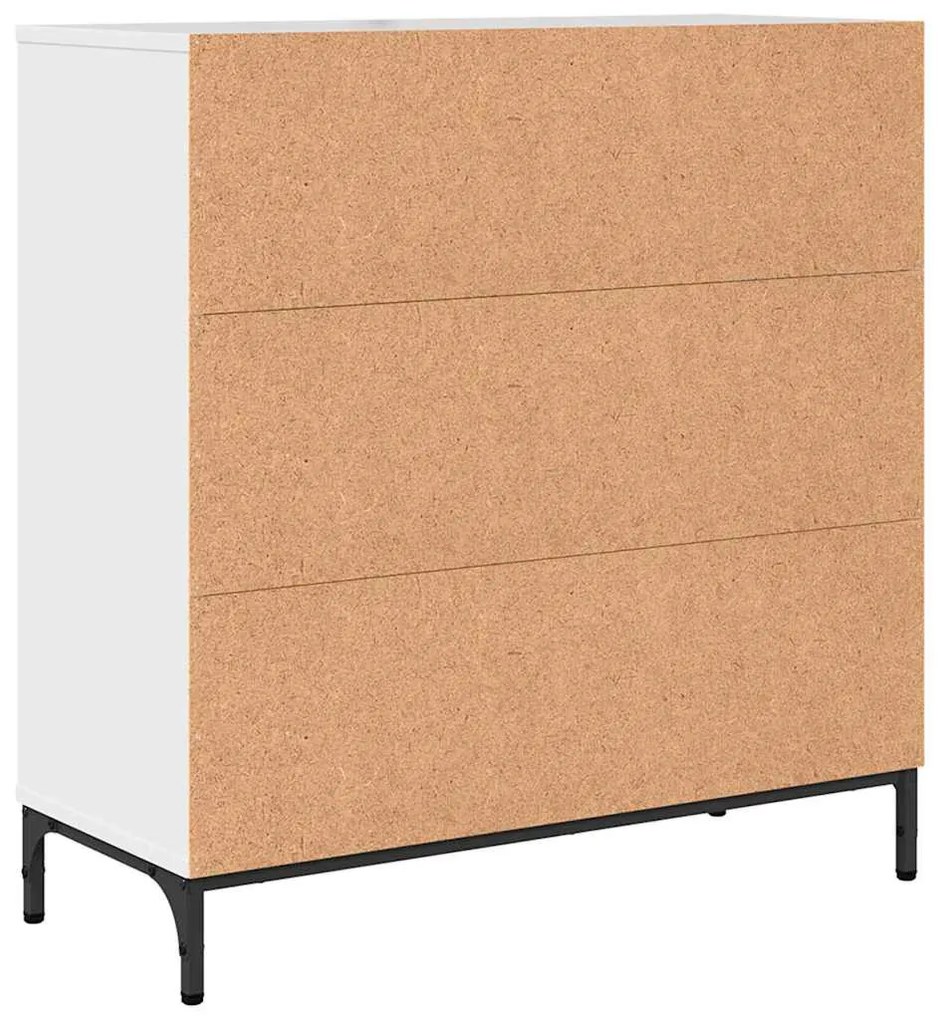 Széf fiókkal Magasfényű fehér 79.5 x 33 x 82 cm Faanyag