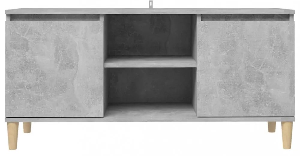 betonszürke TV-szekrény tömör falábakkal 103,5 x 35 x 50 cm