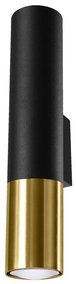 Sollux SL.0950 - Fali lámpa LOOPEZ 2xGU10/10W/230V fekete/arany