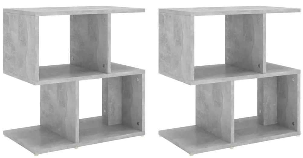 2 db betonszürke szerelt fa éjjeliszekrény 50 x 30 x 51,5 cm