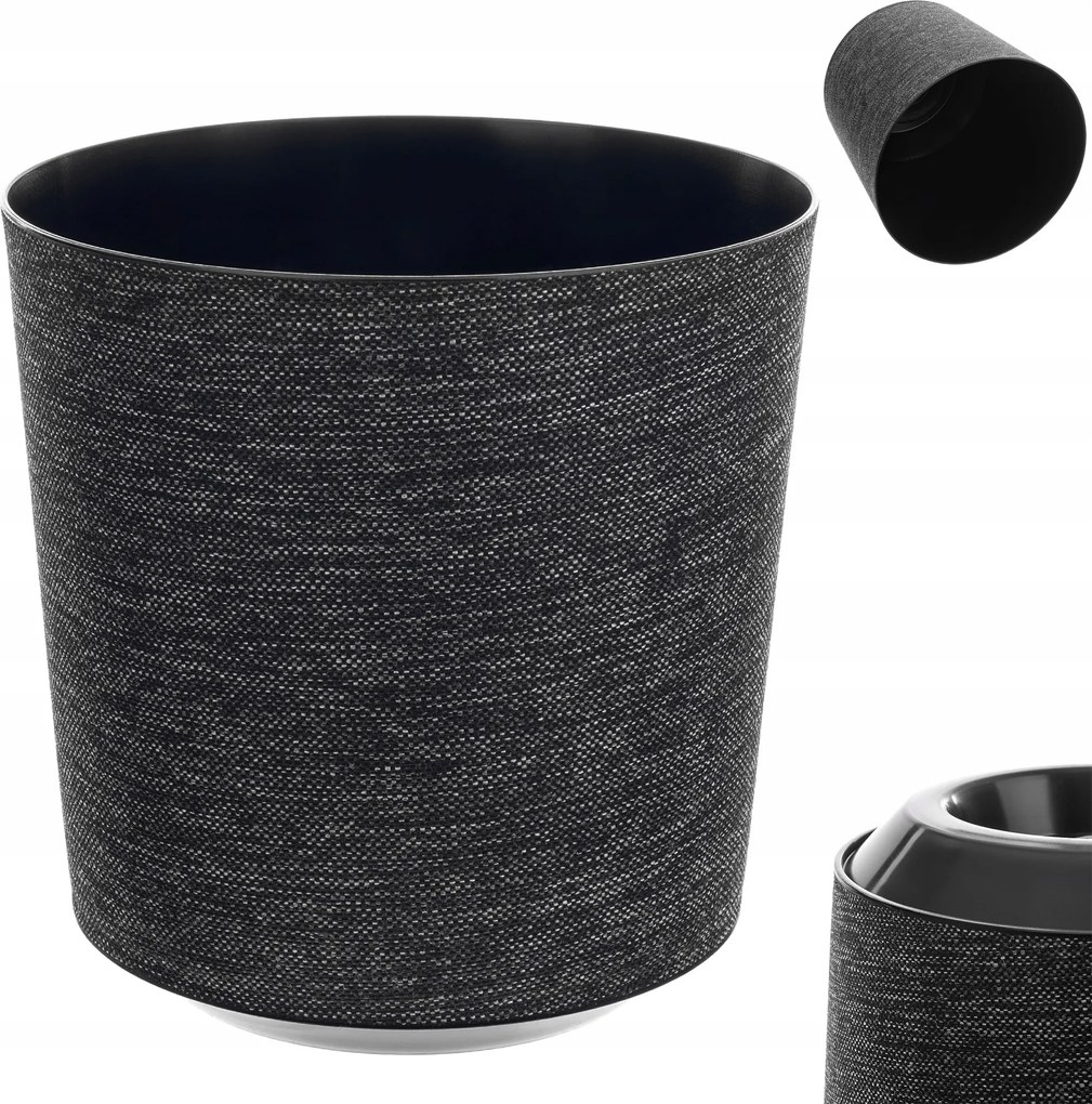 Virágtartó Fedő Virágágyás Kerek Fekete 25cm Szövet Mintás