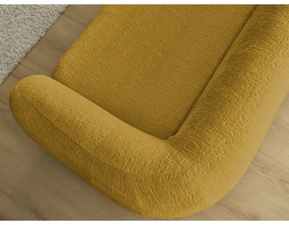 Mustársárga zsenília kinyitható kanapé 228 cm Neyo – Bobochic Paris