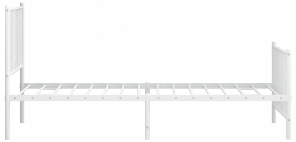 fehér fém ágykeret fej- és lábtámlával 90 x 190 cm