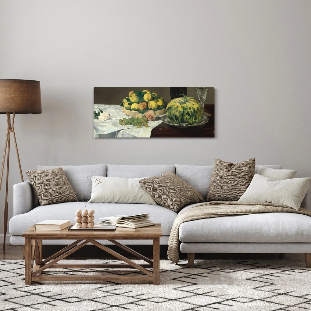Kép - Edouard Manet, Still Life with Melon and Peaches, reprodukciók (120x50 cm)