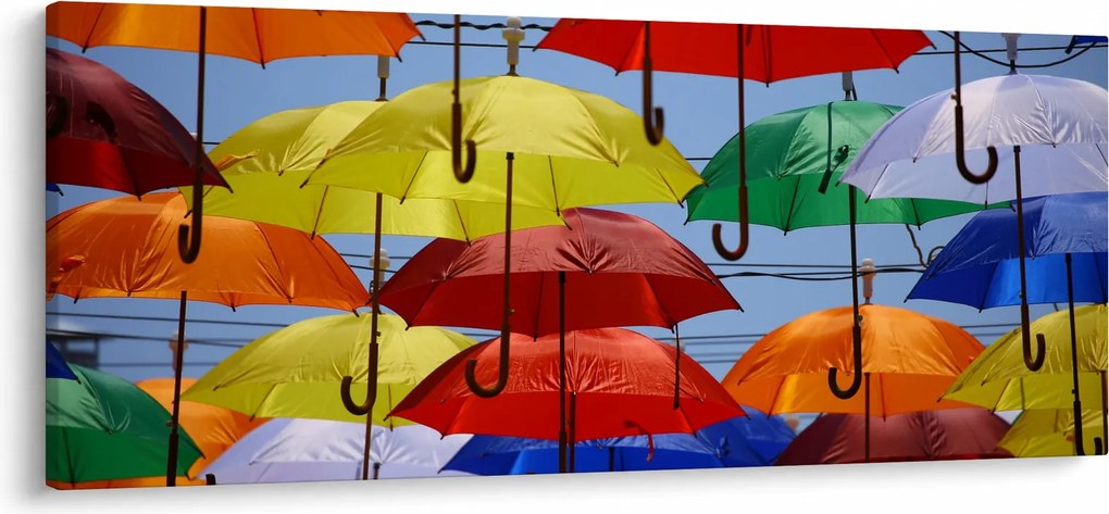 Színes esernyők képe (120x50 cm)