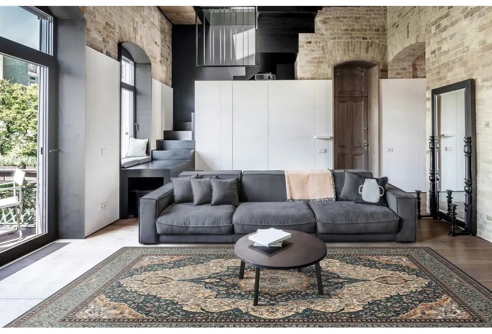 Zöld gyapjú szőnyeg 160x240 cm Charlotte – Agnella