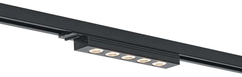 Modern fekete mennyezeti lámpa 1 fázisú sínrendszerhez 5W 370 lm 3000K - Iconic Tsiri