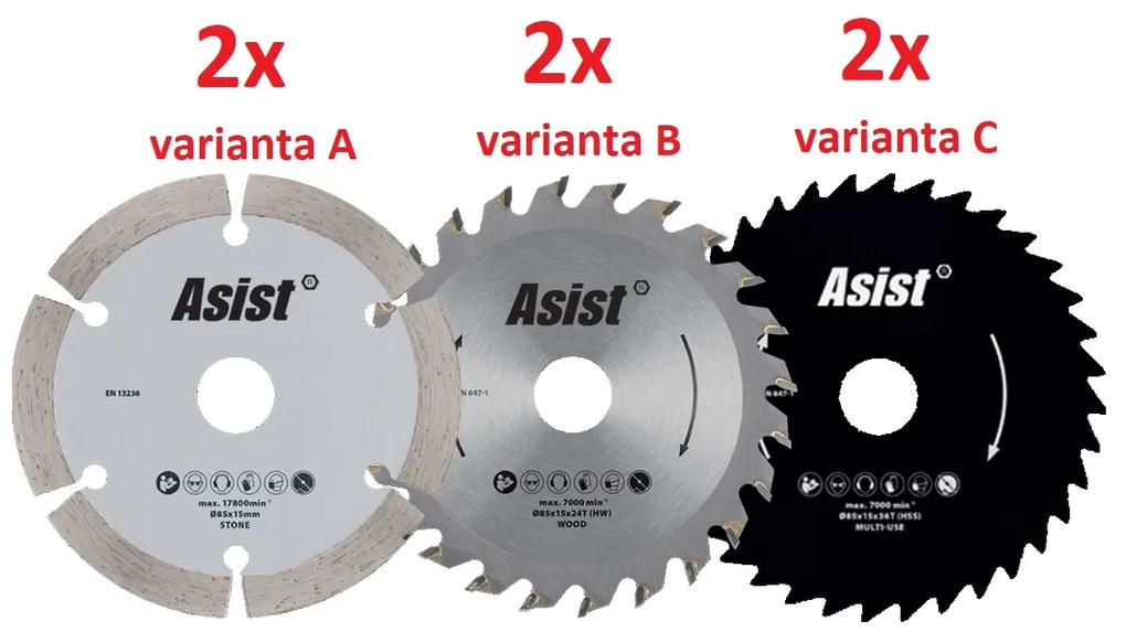 Szegmentált gyémánttárcsa AE5KR55DN-BMC-hez, 2db ASIST AE5A020