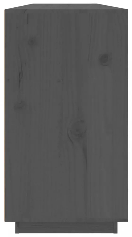 szürke tömör fenyőfa tálalószekrény 100 x 40 x 75 cm