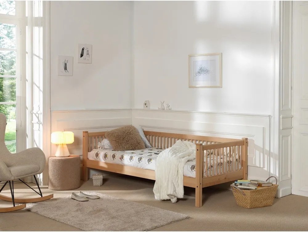 Natúr színű bükkfa gyerekágy ágyráccsal 90x200 cm Forrest – Vipack