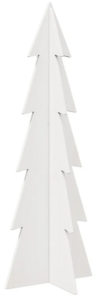 fehér tömör fenyőfa karácsonyfa-dekoráció 112 cm