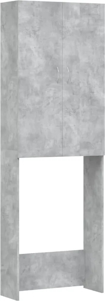 vidaXL betonszürke mosógépszekrény 64 x 25,5 x 190 cm