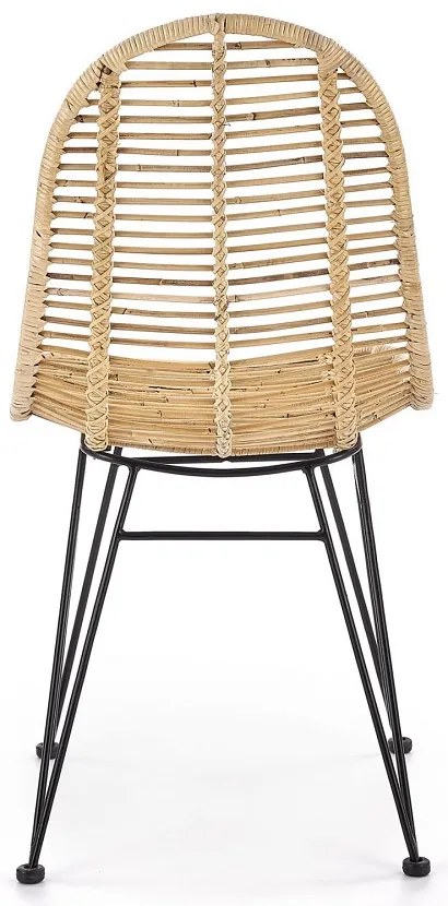 Linus étkezőszék, rattan / fekete
