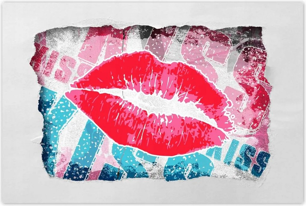 Poszterek 90x60 Csábító ajkak Csók