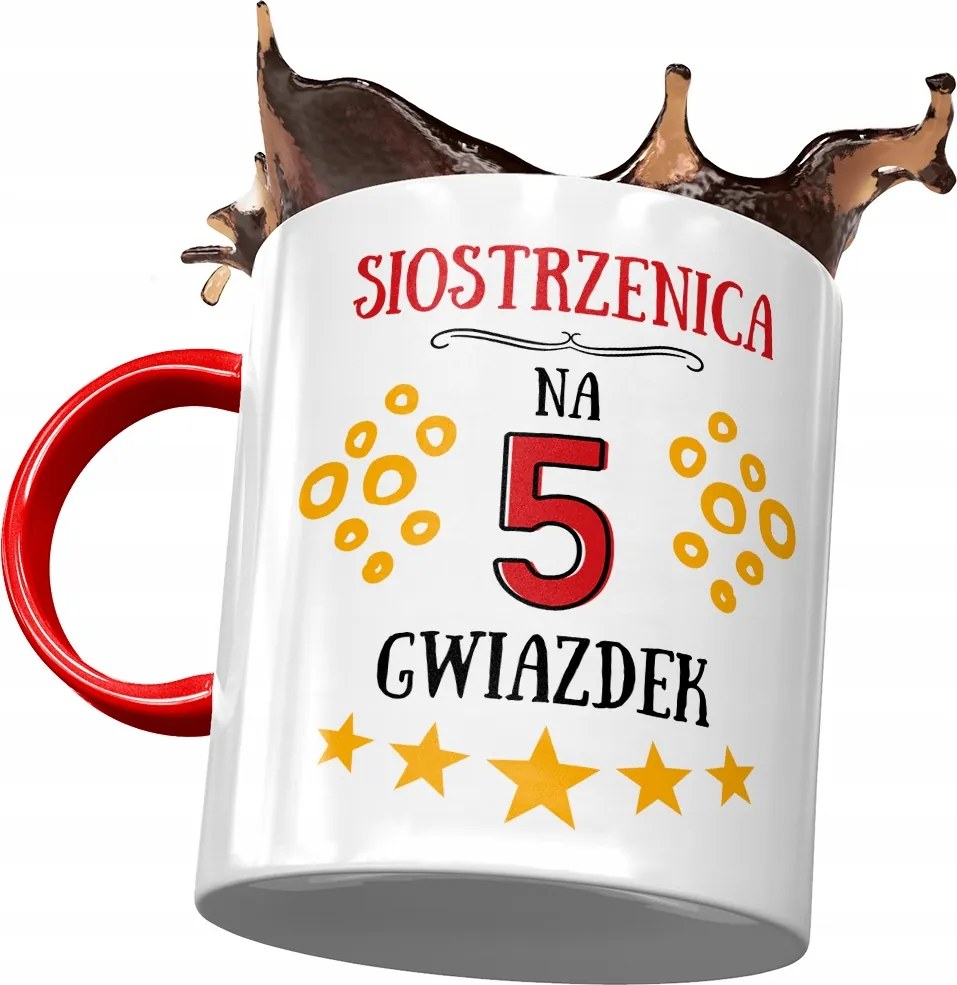 Piros Bögre Unokahúgnak Születésnap Ajándék Nyomtatott Fotóval