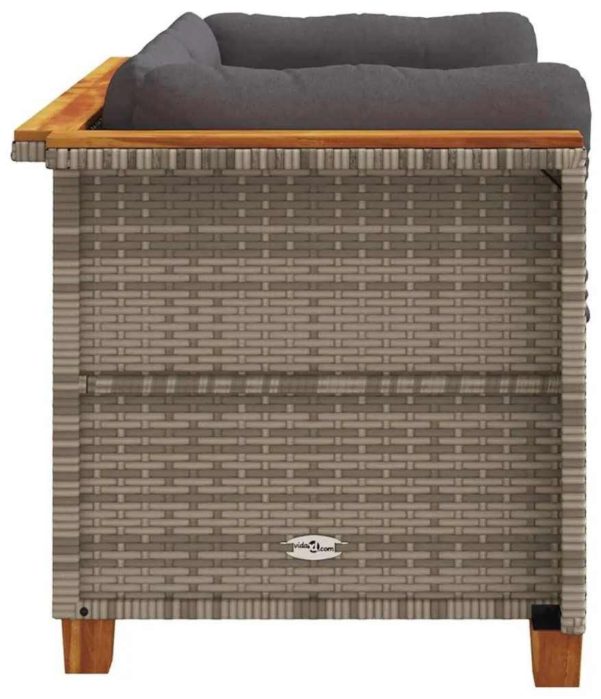 2 db szürke polyrattan kerti sarokkanapé párnával