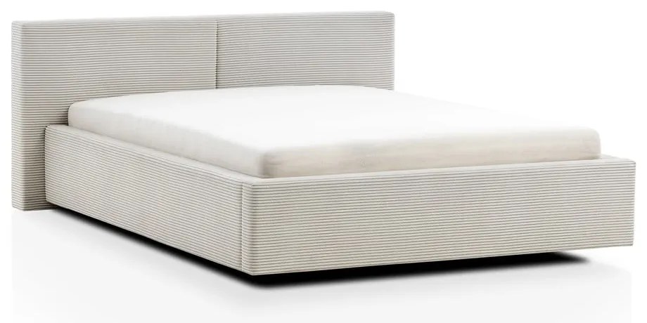 Bézs kárpitozott franciaágy ágyrács nélkül 160x200 cm Cube – Meise Möbel