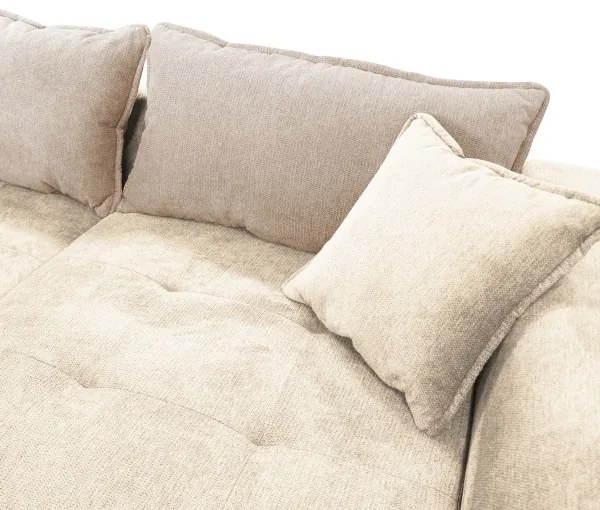 Kihúzható, tárolóhellyel rendelkező L-alakú jobb oldali sarok ülőgarnitúra LAGOA, bézs/barna