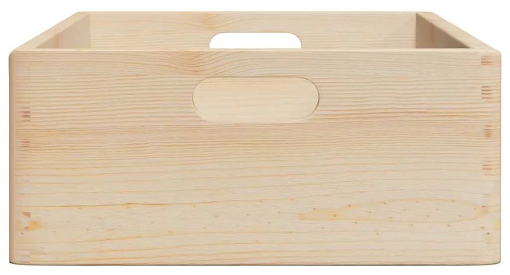 Fa doboz fogantyúkkal 40x30x13 cm tömör fa fenyő
