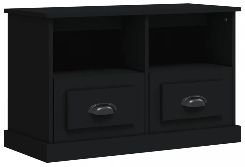 fekete szerelt fa TV-szekrény 80 x 35 x 50 cm