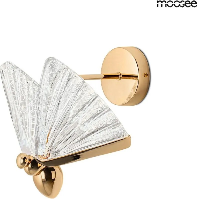 KING HOME MSE010100324 BUTTERLY M Kristály Fali Lámpa Arany LED IP20