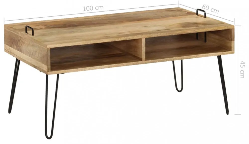 tömör mangófa dohányzóasztal 100 x 60 x 45 cm