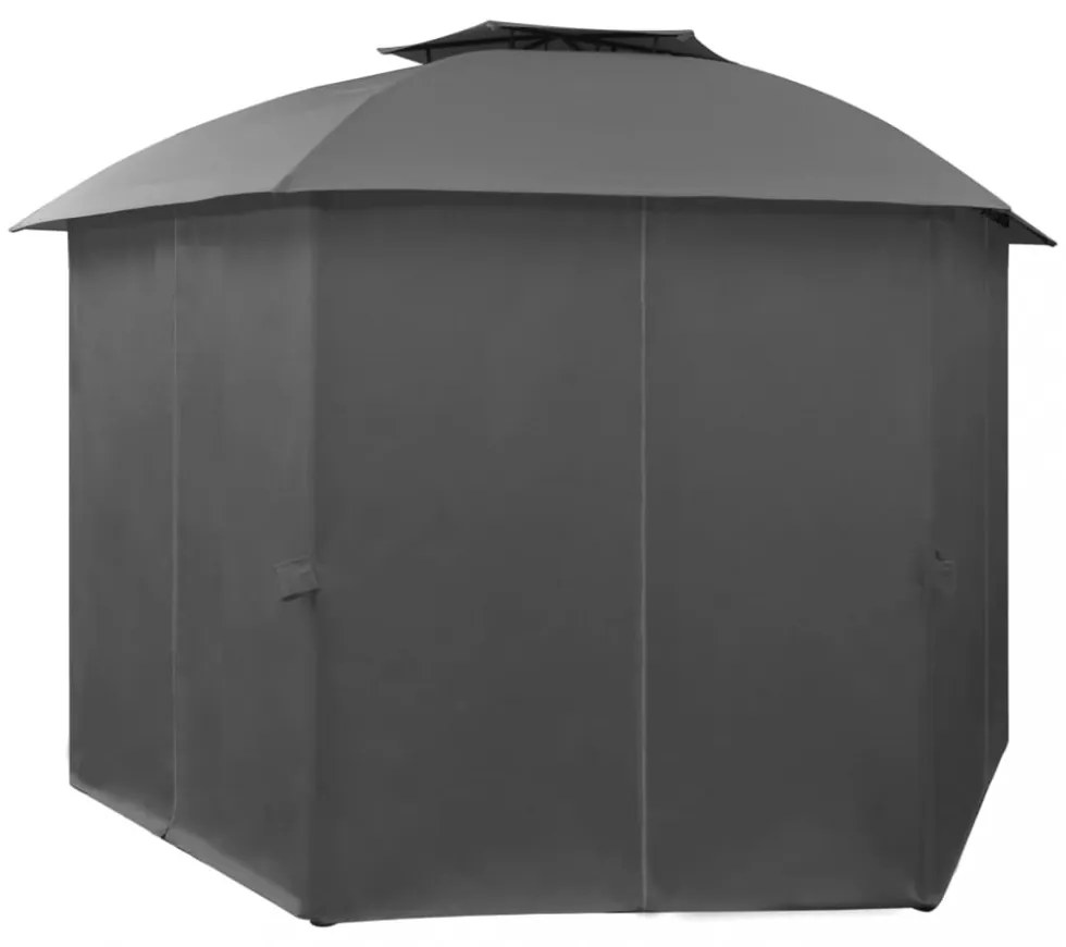 hatszögű kerti pavilon függönnyel 360 x 265 cm