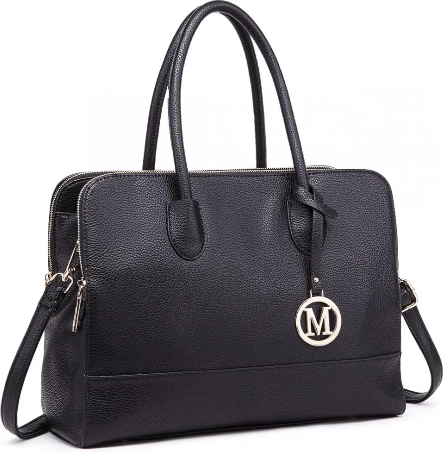 Fekete nagyméretű shopper táska medállal „Avery”