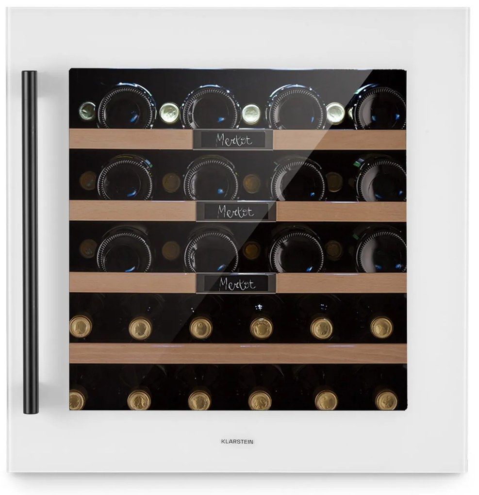 Klarstein Vinsider 36 Built-In Uno, beépített borhűtő, 92 liter, 36 palack, rozsdamentes acél