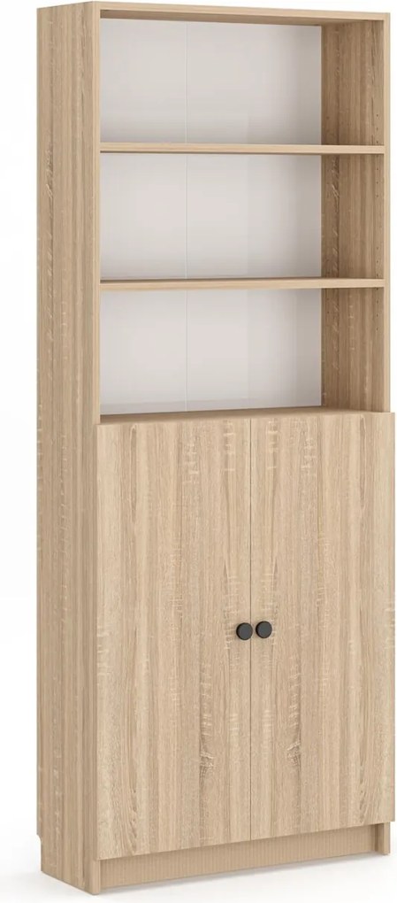 Könyvespolc, sonoma tölgy, 80 cm – Bili5