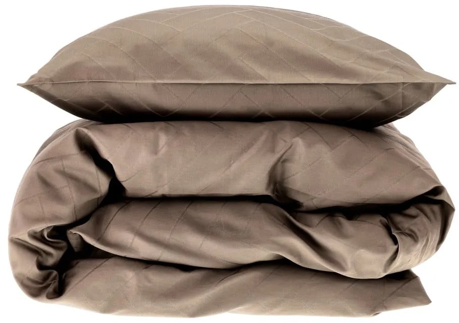 Szürkésbarna egyszemélyes hosszabbított damaszt ágyneműhuzat 140x220 cm Tiles – Södahl