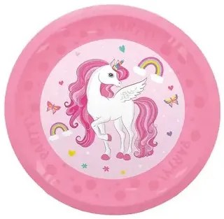 Unikornis Rainbow Colors micro prémium műanyag lapostányér 4 db-os szett 21 cm