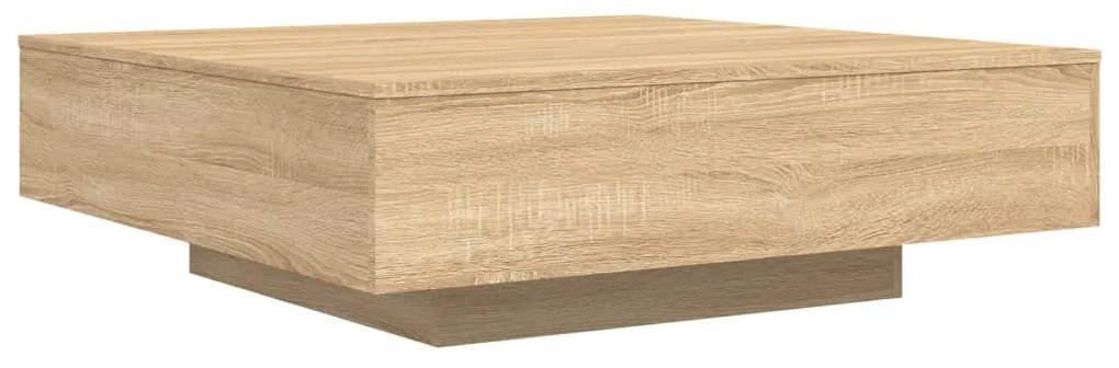 sonoma tölgy színű dohányzóasztal LED-lámpákkal 100x100x31 cm