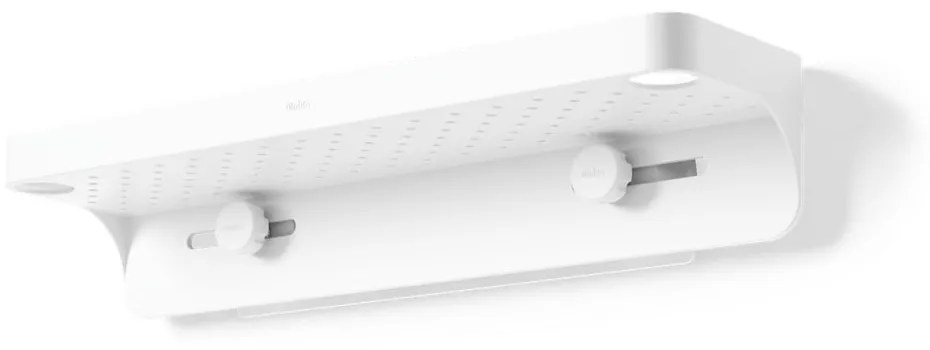 Fehér öntapadós újrahasznosított műanyag fürdőszobai polc Flex Adhesive – Umbra