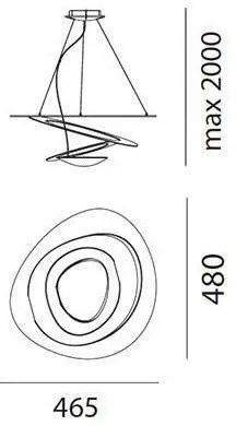 Artemide AR 1249010A - PIRCE MICRO LED csillár 1x27W, 230V, fényerőszabályzós