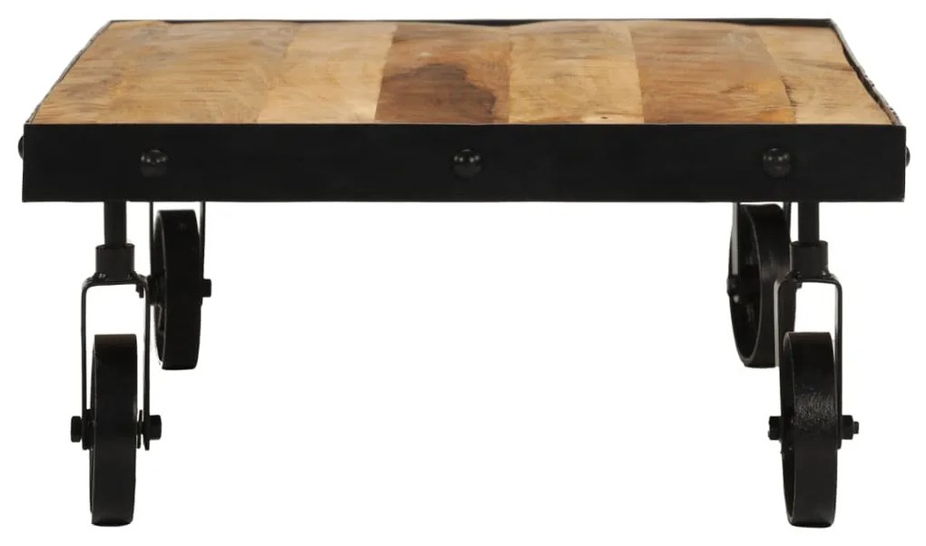 tömör mangófa kerekes dohányzóasztal 100 x 55 x 26 cm