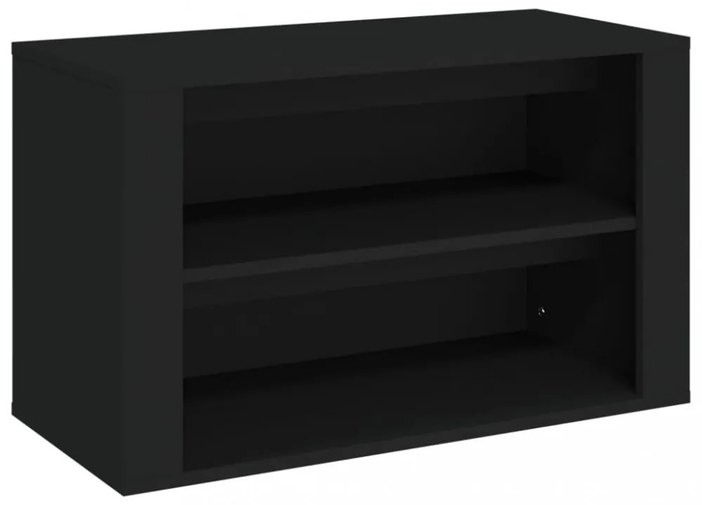 fekete szerelt fa cipőtartó 75x35x45 cm