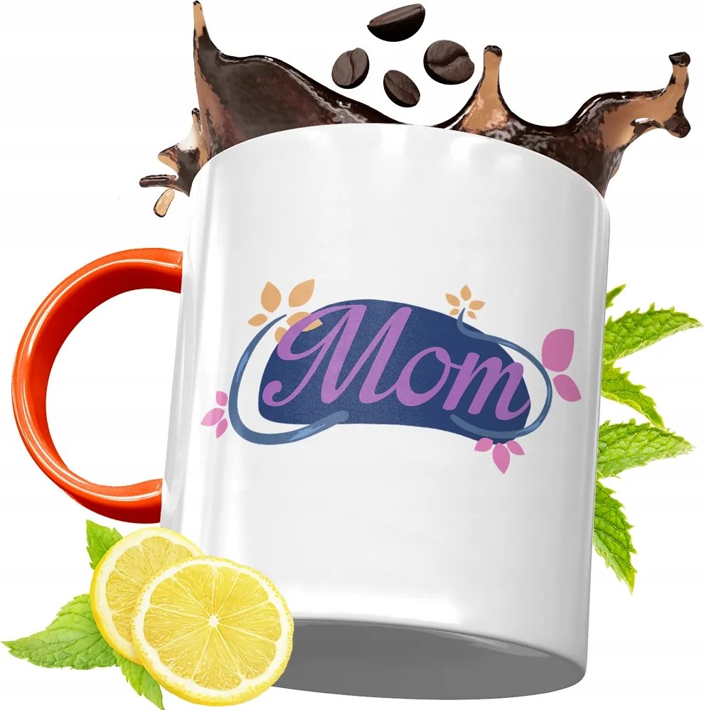 Narancssárga Bögre Anyukáknak Anyák Napjára fényképes nyomattal