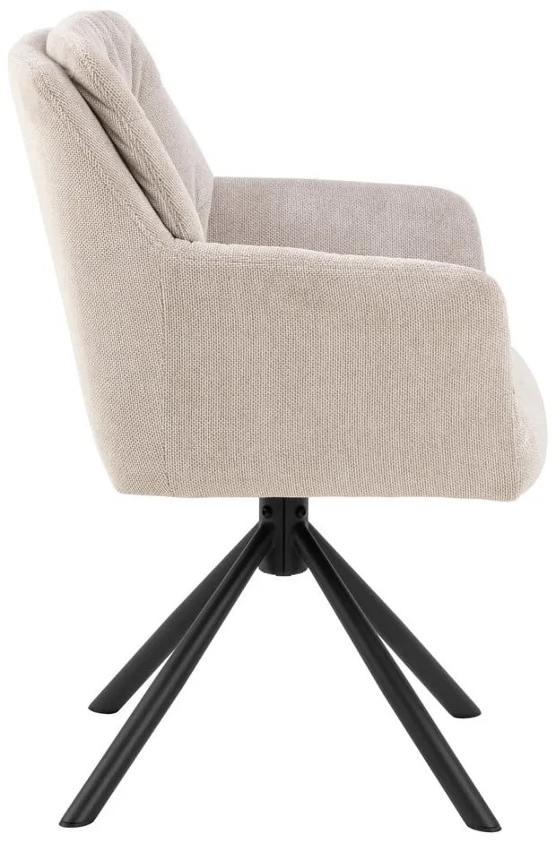 Bézs kárpitozott karfás étkezőfotel Alonso – Actona