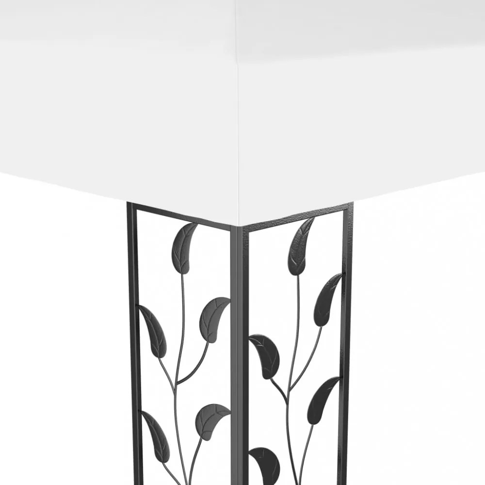 fehér dupla tetős pavilon LED fényfüzérrel 3 x 4 m