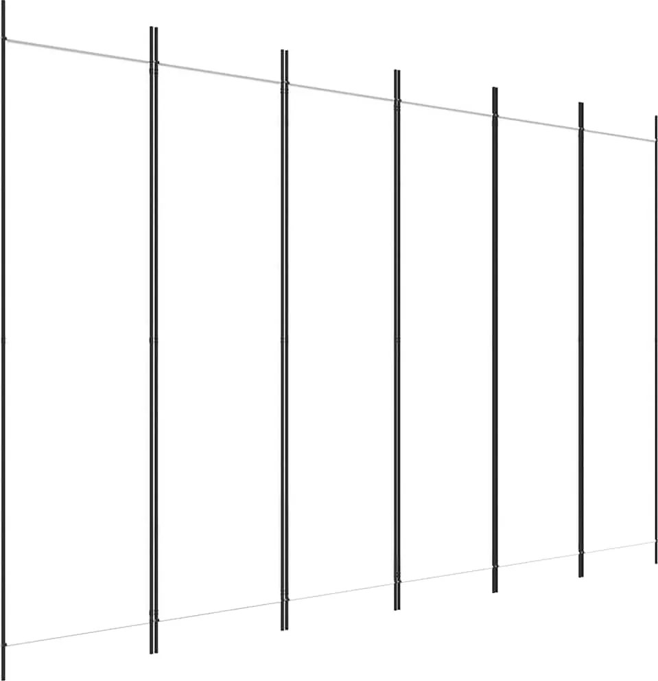 vidaXL 6 paneles fehér szövet térelválasztó 300x200 cm