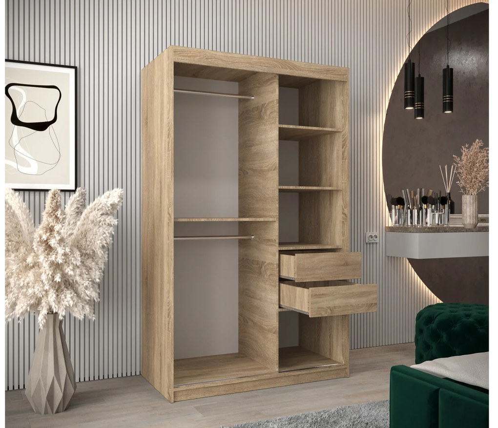 Ruhásszekrény 120 cm Toki 2 (szonoma tölgy + szonoma tölgy). 1064984