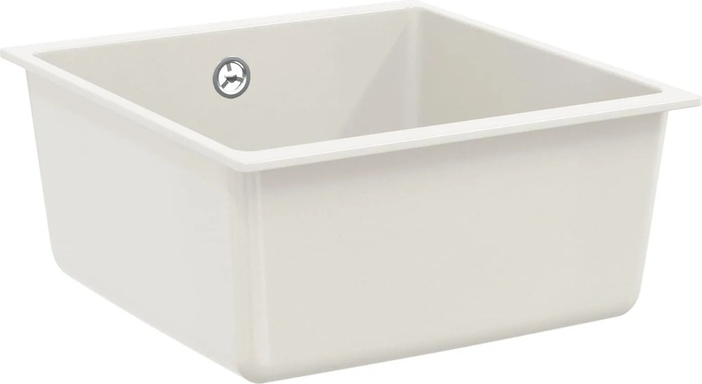 vidaXL Mosogató Fehér 430 x 460 mm 80% Kvarc és 20% Gyanta