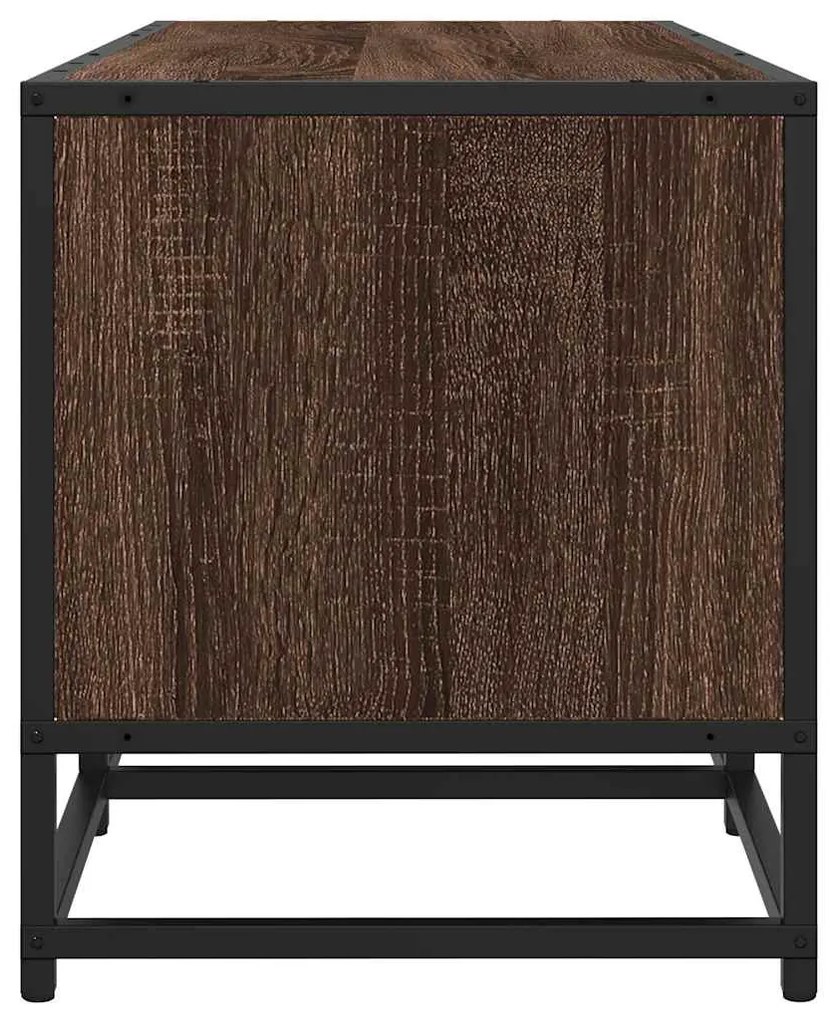 barna tölgy színű szerelt fa és fém TV-szekrény 160x35x41 cm