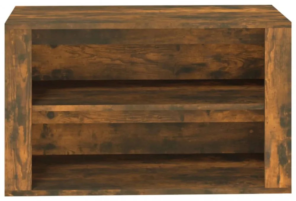 füstös tölgy színű szerelt fa cipőtartó 75x35x45 cm