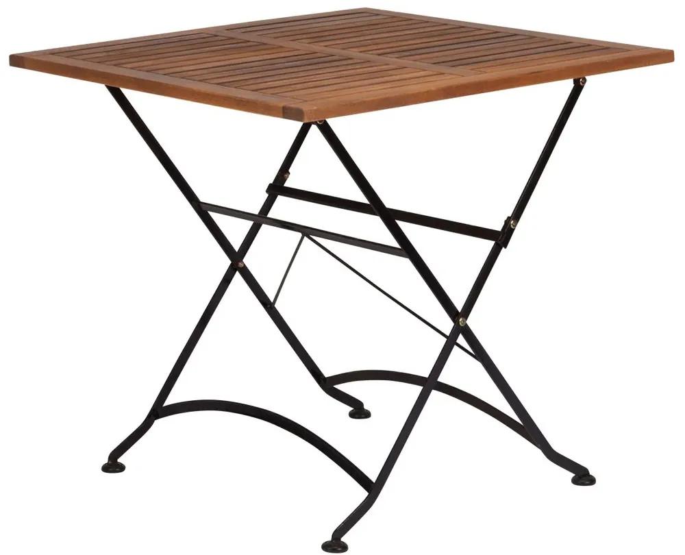 PARKLIFE összecsukható asztal natúr-fekete, 80x80 cm