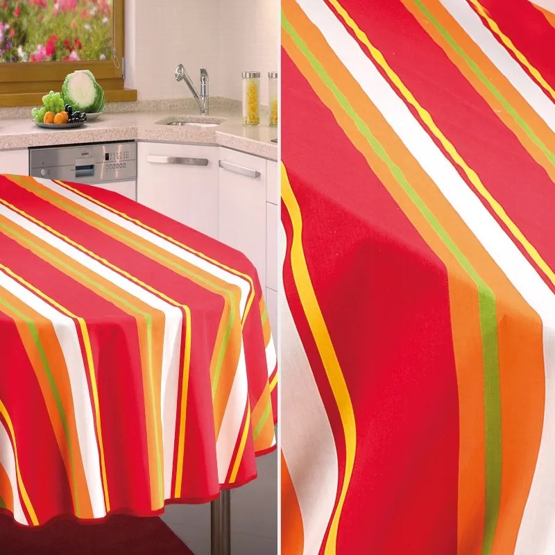 Abrosz nyomtatott foltálló színes csíkos Arizona ovális 130x180cm