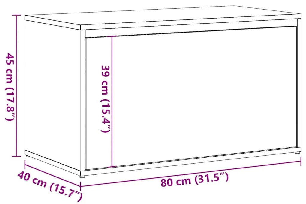 előszobapad 80x40x45 cm Régi fából készült fűrészáru