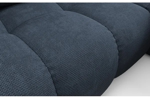 Kihúzható jobbos kárpitozott sarokülőgarnitúra tárolóhellyel, L alakú ALMADA, kék